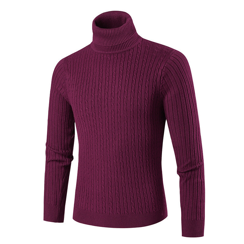 Herren modischer Rollkragenpullover aus strukturiertem Strick R&B
