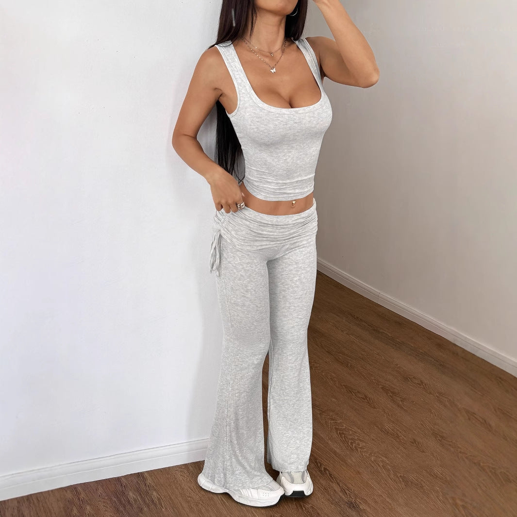 Damen Legere Sportbekleidung mit figurformendem Oberteil und weiten Hosen R&B