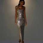 Damen Glamouröses Abendkleid mit schimmernder Paillettenverzierung R&B
