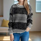Damen modischer Pullover mit funkelnden Applikationen R&B