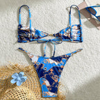 Damen Triangel-Bikini mit elegantem Design und goldenen Akzenten R&B