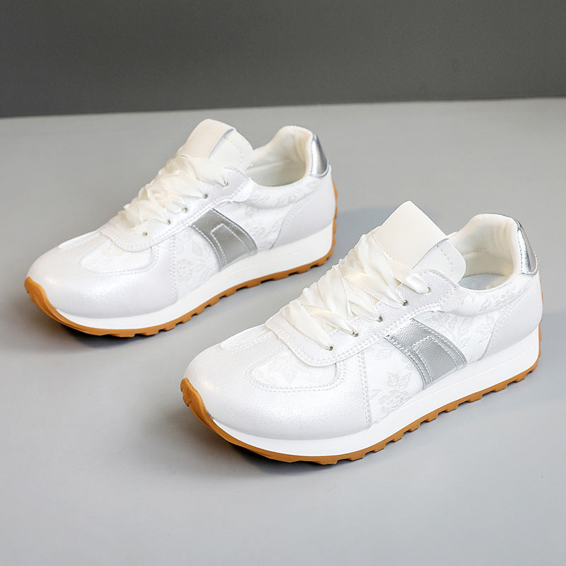 Damen sportliche Sneakers mit glänzenden Akzentdetails und atmungsaktiver Obermaterialstruktur R&B