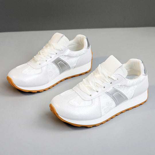 Damen sportliche Sneakers mit glänzenden Akzentdetails und atmungsaktiver Obermaterialstruktur R&B