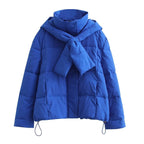 Damen Steppjacke mit hochgeschlossenem Kragen und kontrastierendem Bindegürtel R&B