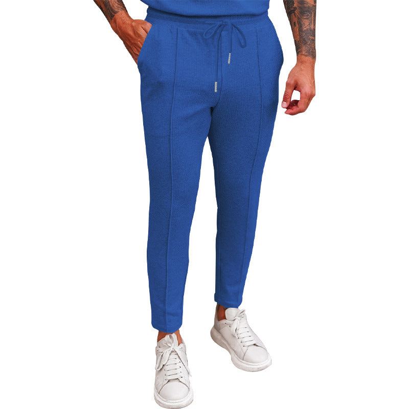 Damen bequeme Stretch-Jogginghose mit hohem Bund und Kordelzug R&B