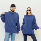 Damen gemütlicher Oversized Pullover mit strukturiertem Rippenmuster und breiten Bündchen R&B