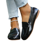 Damen Mokassin-Loafers mit modischer Oberflächenstruktur und weichem Fußbett