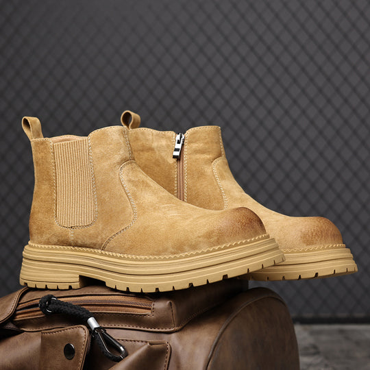 Damen Robuste Chelsea-Stiefel aus weichem Wildleder mit seitlichem Reißverschluss R&B