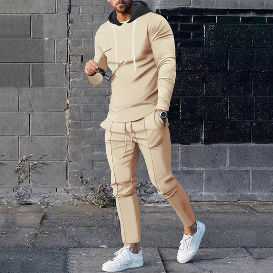 Herren modisches Hoodie mit sportlicher Passform und kontrastierenden Details R&B