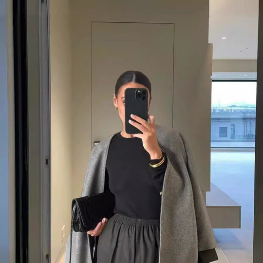 Damen Oversized Wolljacke R&B