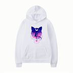 Damen Kapuzenpullover mit künstlerischem Katzenmotiv und bequemer Passform