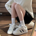 Damen modische Sneakers mit flacher Sohle und atmungsaktive Oberfläche