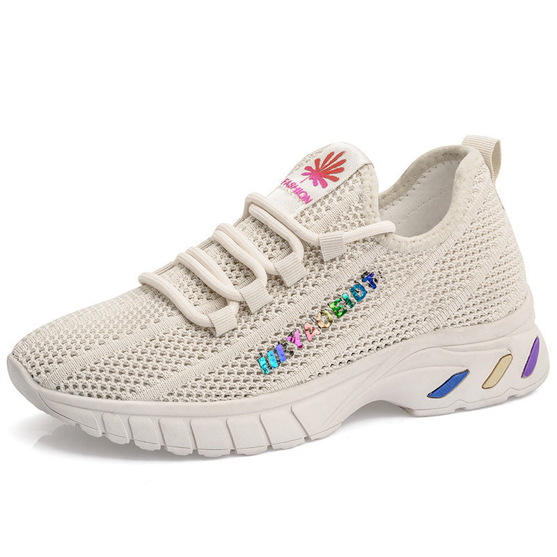 Damen Sportliche Freizeitschuhe mit elastischem Schnürsystem und atmungsaktiver Oberflächenstruktur R&B