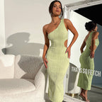 Damen Maxikleid mit asymmetrischem Schnitt und modischen Cut-Outs R&B