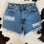 Damen Destroyed Denim Shorts R&B