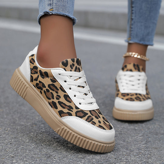 Damen Sneaker im trendigen Leopardenmuster mit bequemer Dämpfung R&B