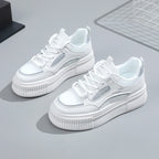 Damen modische Plateausneaker mit atmungsaktiver Oberflächenstruktur R&B