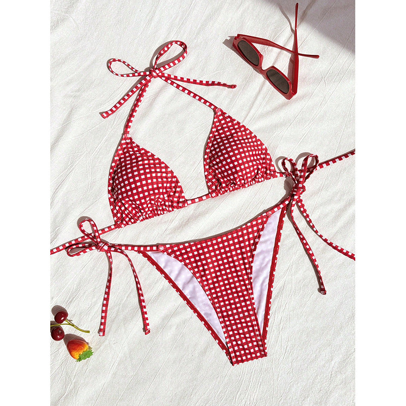 Damen Triangel-Bikini mit Animal-Print R&B