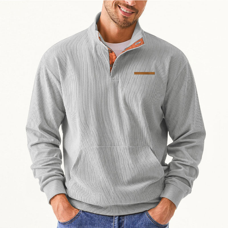 Herren Hochwertiger Pullover mit halbem Reißverschluss und komfortabler Passform R&B