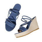 Damen Wedge-Pantoletten mit geflochtenem Absatz R&B