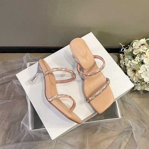 Damen Elegante Riemchen Slipper mit glitzernden Akzenten R&B
