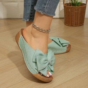 Damen Bequeme Slipper mit großem Schleifendetail R&B