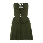 Damen Sommerliches Wickelkleid mit modischen Cut-Outs und gerafftem Design R&B