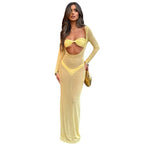 Damen elegantes Bodycon-Kleid mit langem Arm und Cut-Outs