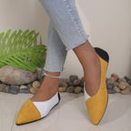 Damen Ballerinas mit spitz zulaufender Sohle und modischem Farbkontrast R&B
