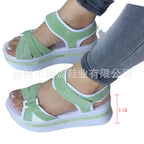 Damen sportliche Wedge-Sandalen mit verstellbarem Riemen R&B
