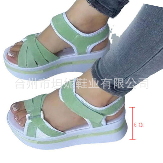 Damen sportliche Wedge-Sandalen mit verstellbarem Riemen R&B