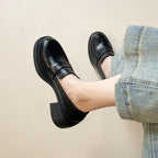 Damen elegante Loafers mit modischem Blockabsatz