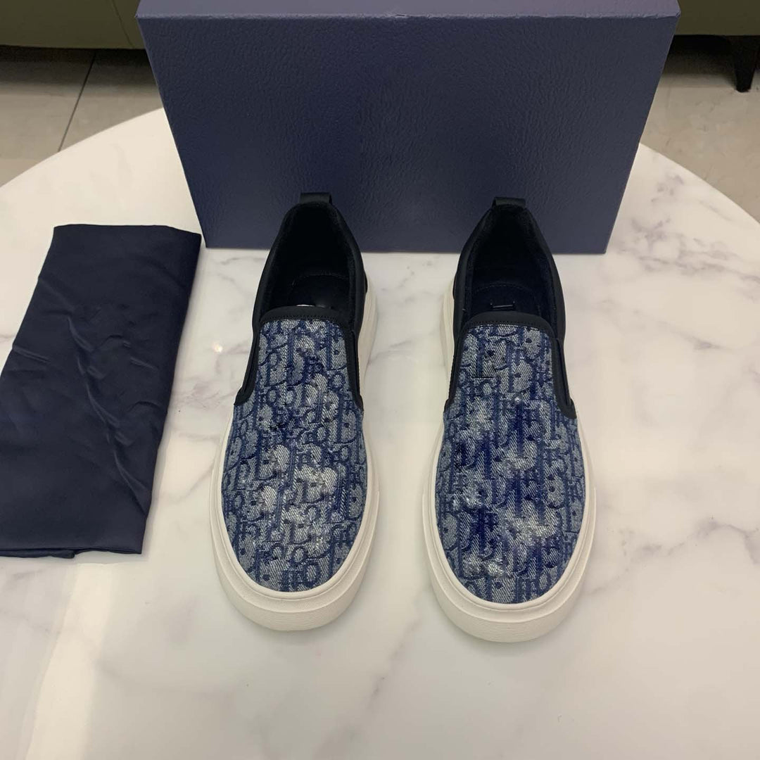 Damen Slip-On Sneakers mit modischem Schlangenleder-Design und praktischem Elastikeinsatz R&B