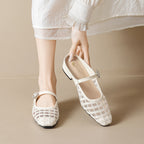 Damen Elegante Mules mit Netzdesign und modischem Riemen