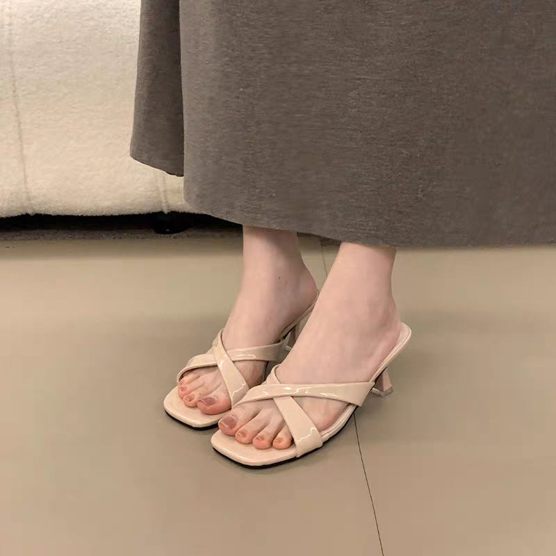 Damen elegante Cross-Sandalen mit komfortablem Absatz R&B