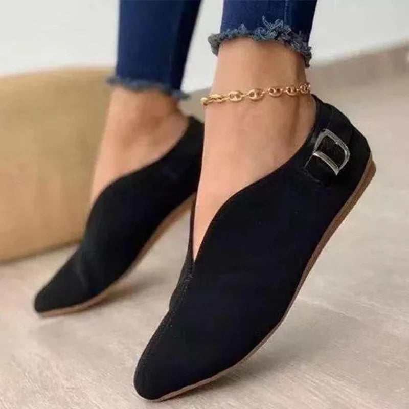 Damen Elegante Mokassins mit verstellbarem Schnallen-Detail R&B