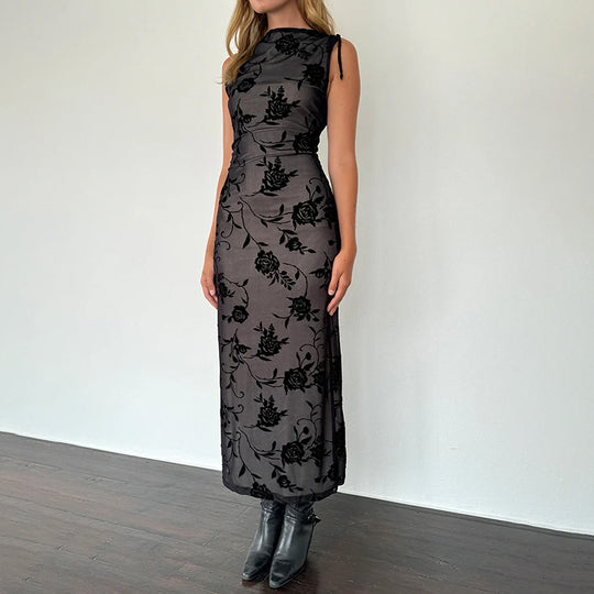 Damen Elegantes Spitzenmaxikleid mit floralem Muster R&B