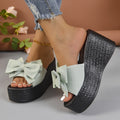 Damen Wedge-Pantoletten mit eleganten Schleifen aus hochwertigem Material R&B