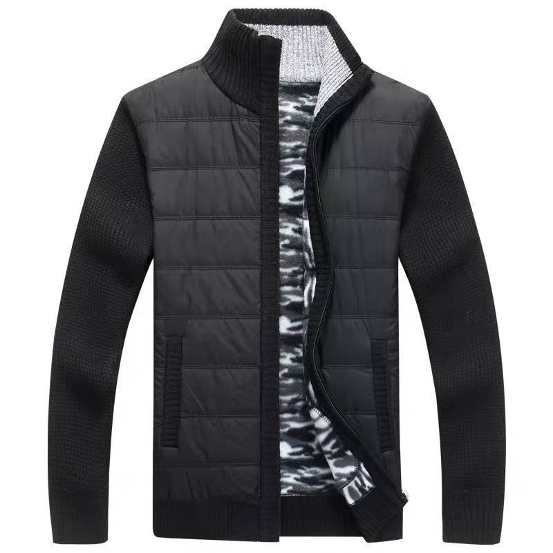 Herren moderne Steppjacke mit Strickärmeln R&B