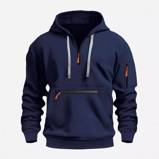 Herren modischer Kapuzenpullover mit praktischen Reißverschluss-Taschen R&B
