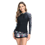 Damen Rashguard mit kurzen Ärmeln und modischem Grafikdesign R&B
