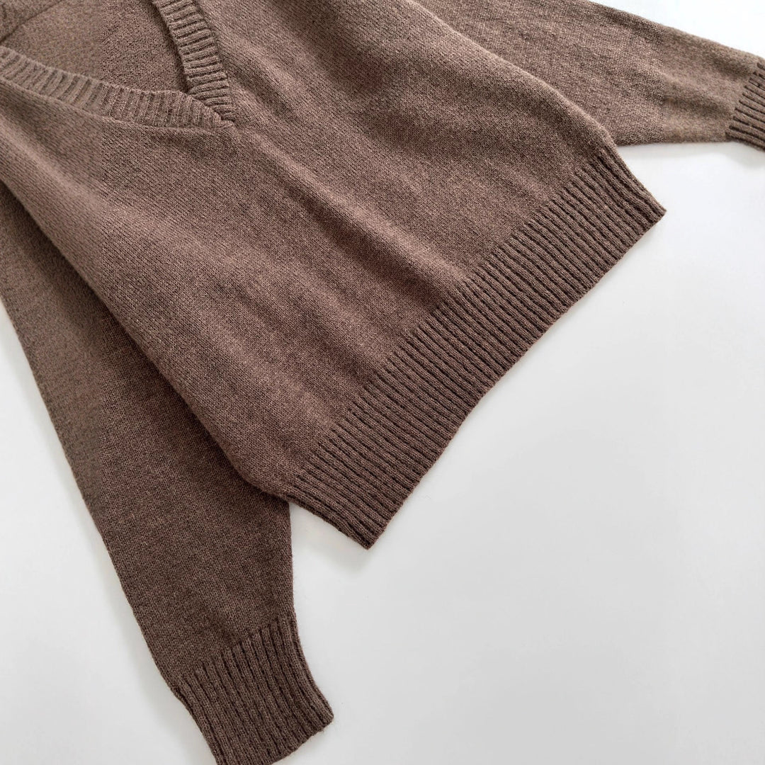 Damen lässiger V-Ausschnitt Pullover R&B
