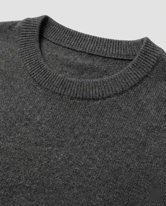 Schlankmachendes Rundhals Woll-Strickshirt für Damen im Herbst Winter