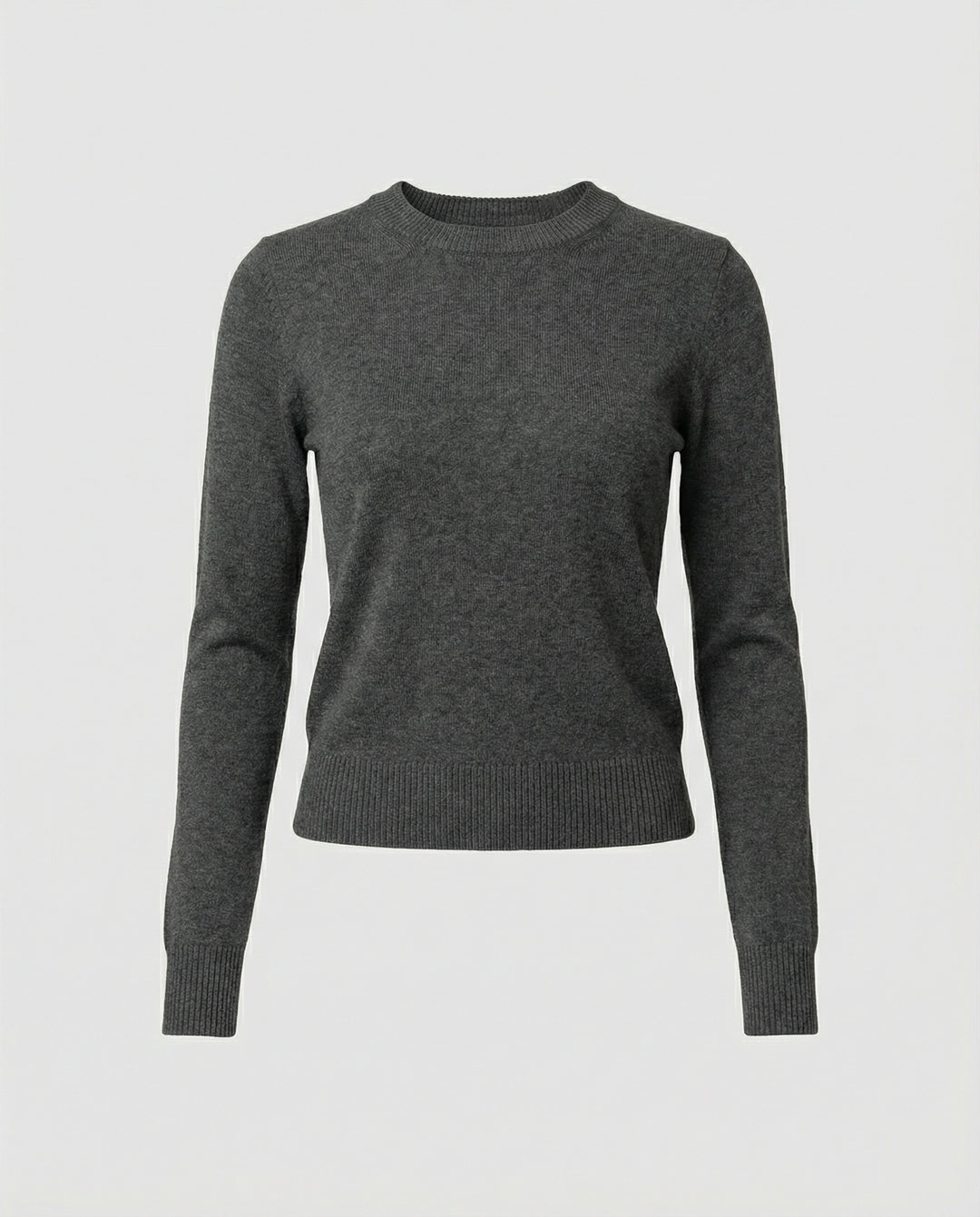 Schlankmachendes Rundhals Woll-Strickshirt für Damen im Herbst Winter