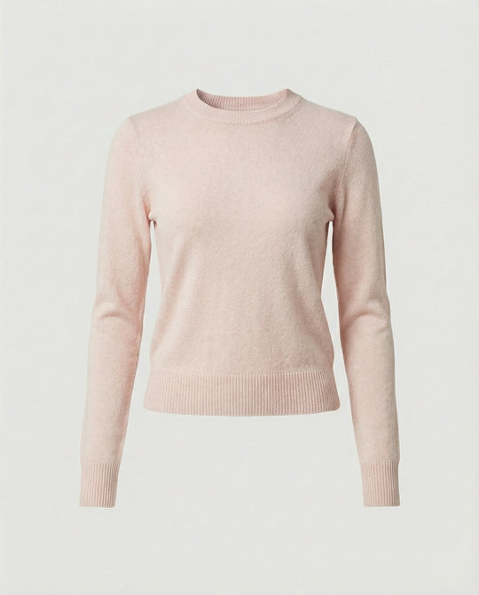 Schlankmachendes Rundhals Woll-Strickshirt für Damen im Herbst Winter