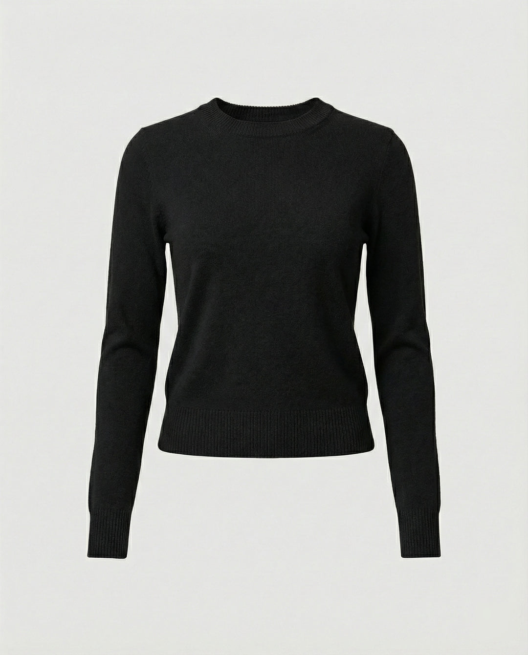 Schlankmachendes Rundhals Woll-Strickshirt für Damen im Herbst Winter