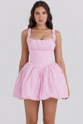 Damen Ballonkleid mit Spitzenakzenten R&B