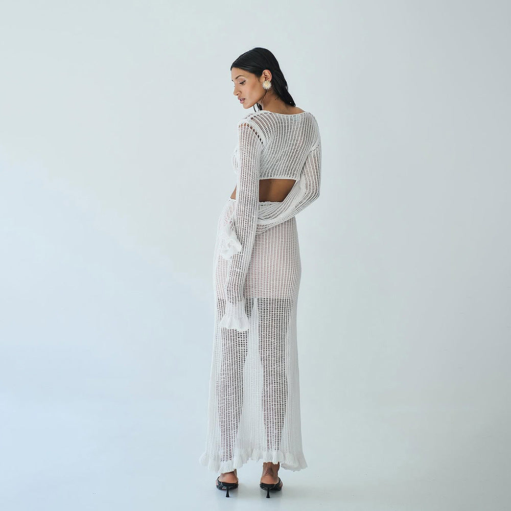 Damen elegantes und durchscheinendes Strandset R&B