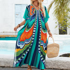 Damen Strandkleid im bunten Grafischen Design R&B