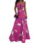 Damen Maxikleid mit floralem Design und schickem Bustier-Oberteil R&B